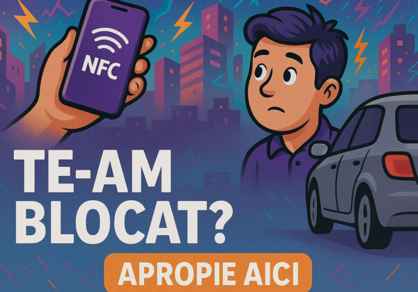Sticker NFC Auto - "Te-am blocat?"