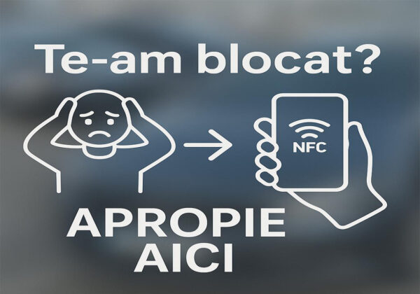 Sticker NFC Auto - "Te-am blocat?"